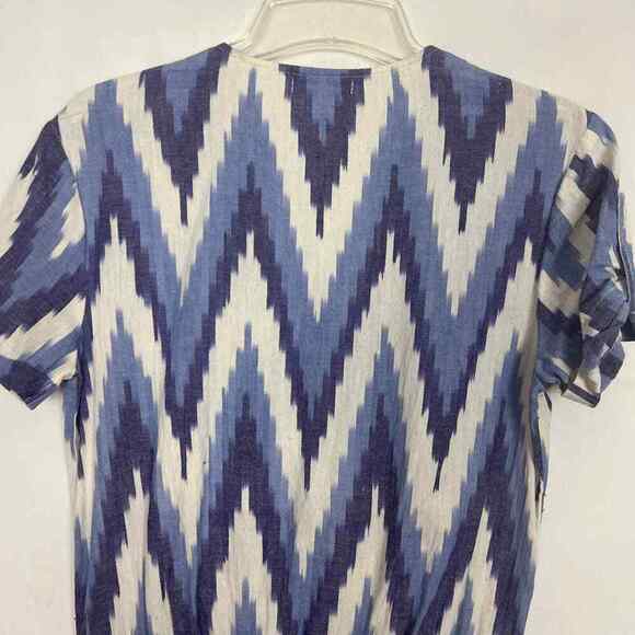 Rag Poets Short Sleeve Chevron Print Women's Blue & White Romper Size Small - Picture 7 of 12